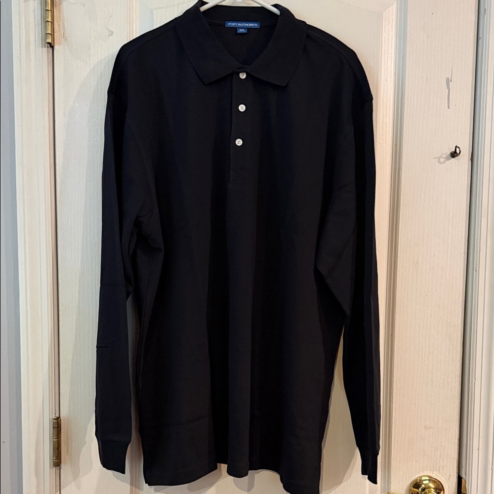 Port Authority Long-Sleeve Polo Shirt - Black